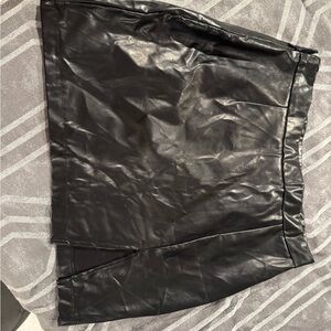 Black Faux Leather Skirt
